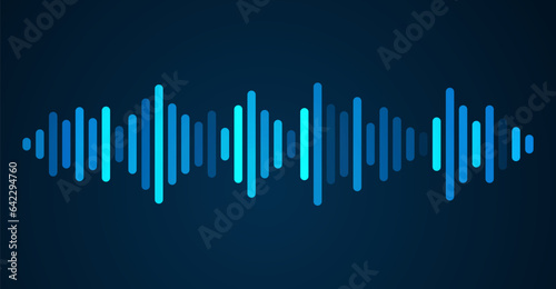 Waves of the equalizer on blue backgroun