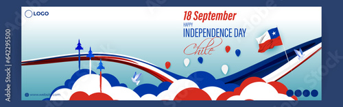 Vector illustration of Chile Independence Day social media story feed template