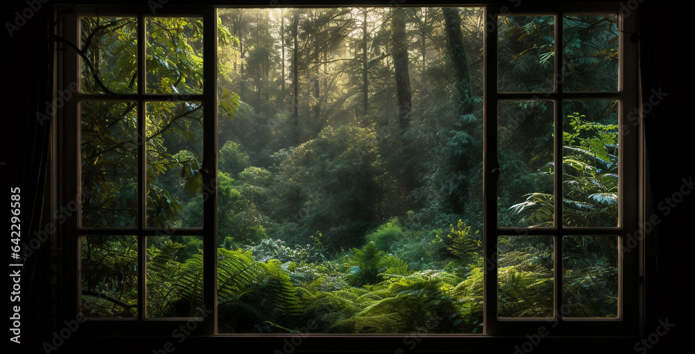 Naklejka premium window in the dark