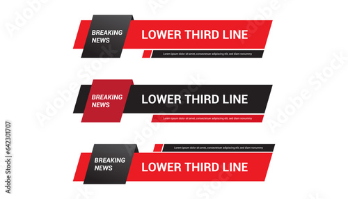 Lower third sport news red black color simple elegant style vector illustration.