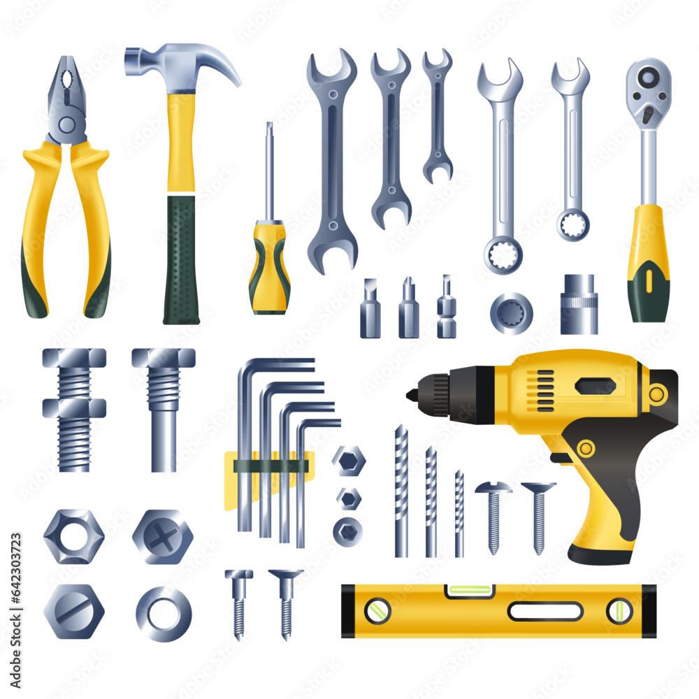 Tools and instruments for repairing and fixing Tools and instruments for repairing and fixing