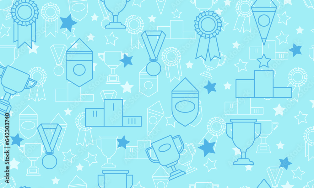 Seamless pattern with awards. Thin line icons. Vector Seamless pattern with awards. Thin line icons. Vector