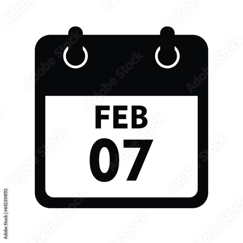 calender icon, 07 february icon with white background photo