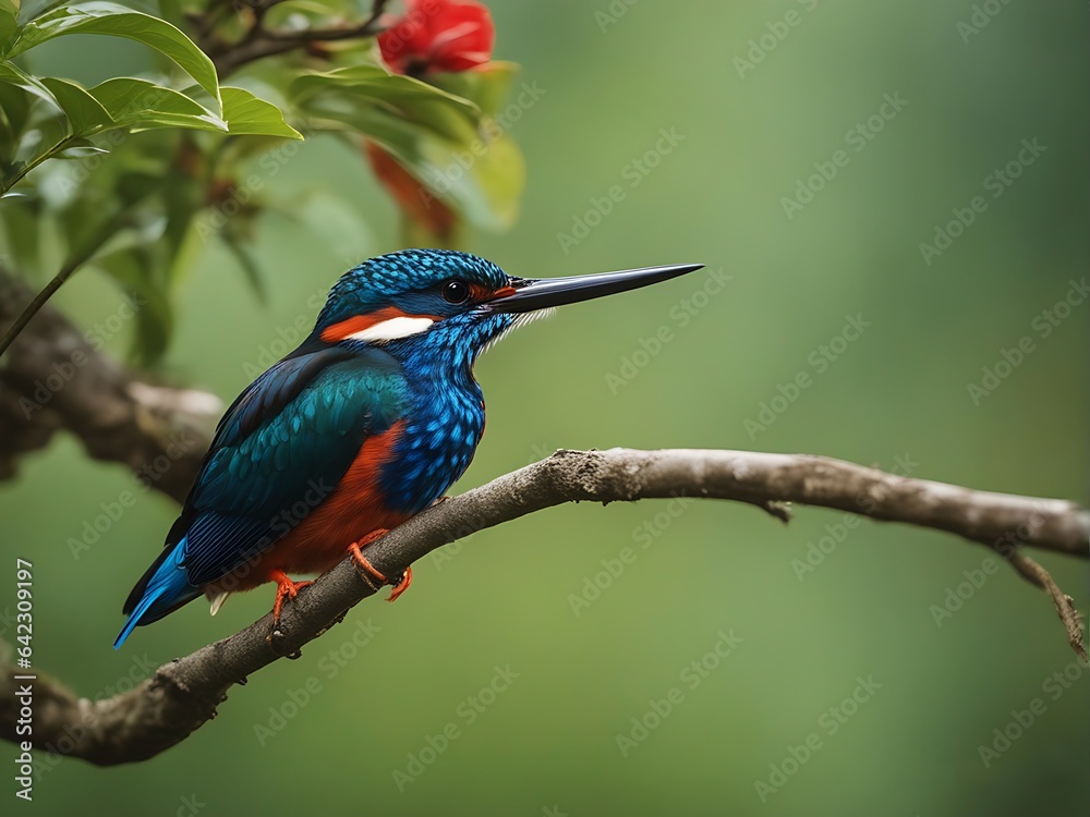 Fototapeta premium beautiful kingfisher catching fish image ai generated art