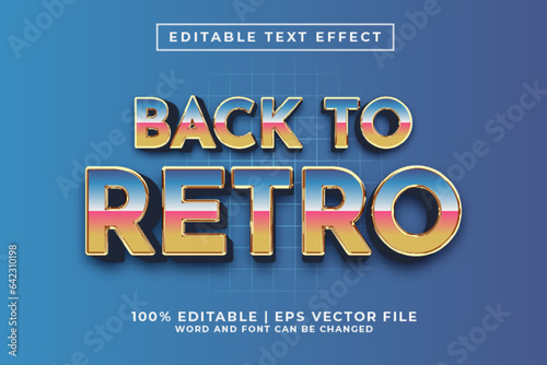 Back To Retro 3d Editable Text Effect Retro 80s Style Premium Vector