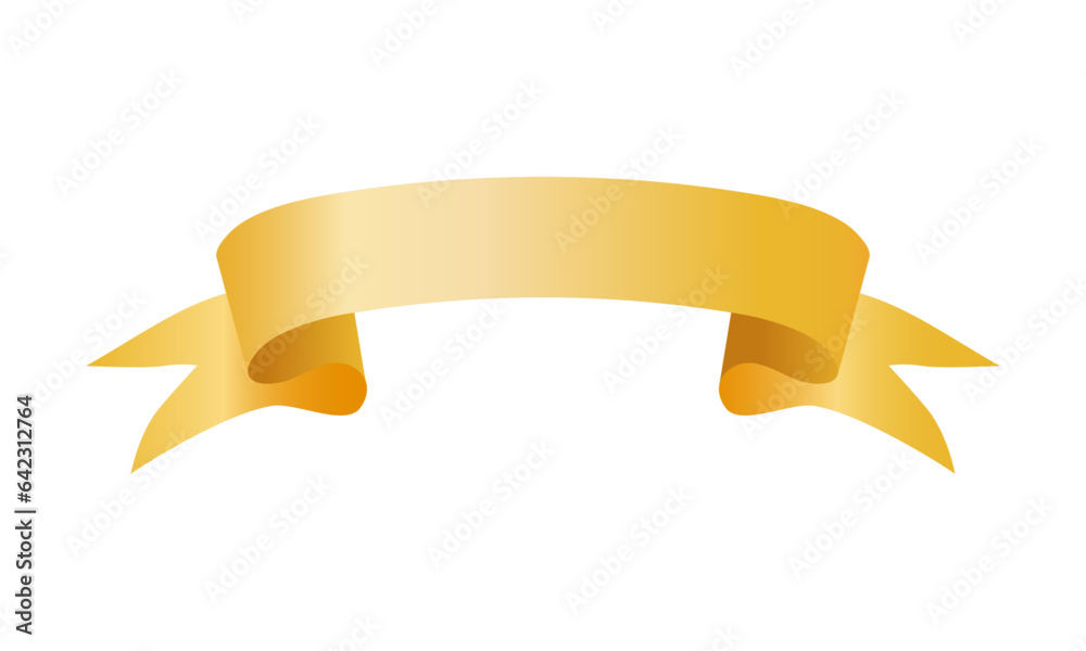 Vector golden ribbon on white background Vector golden ribbon on white background