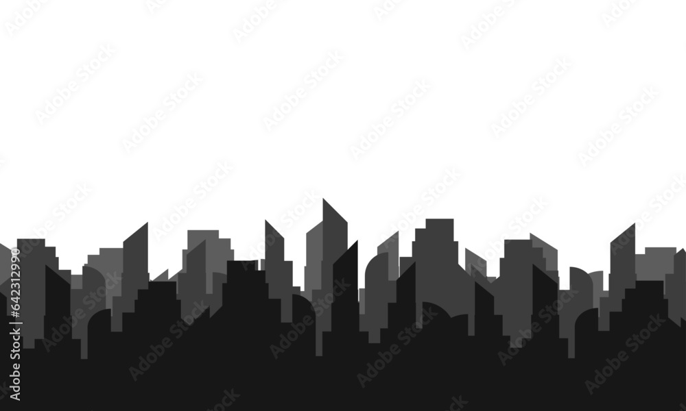 Vector silhouette skyline illustration on white background