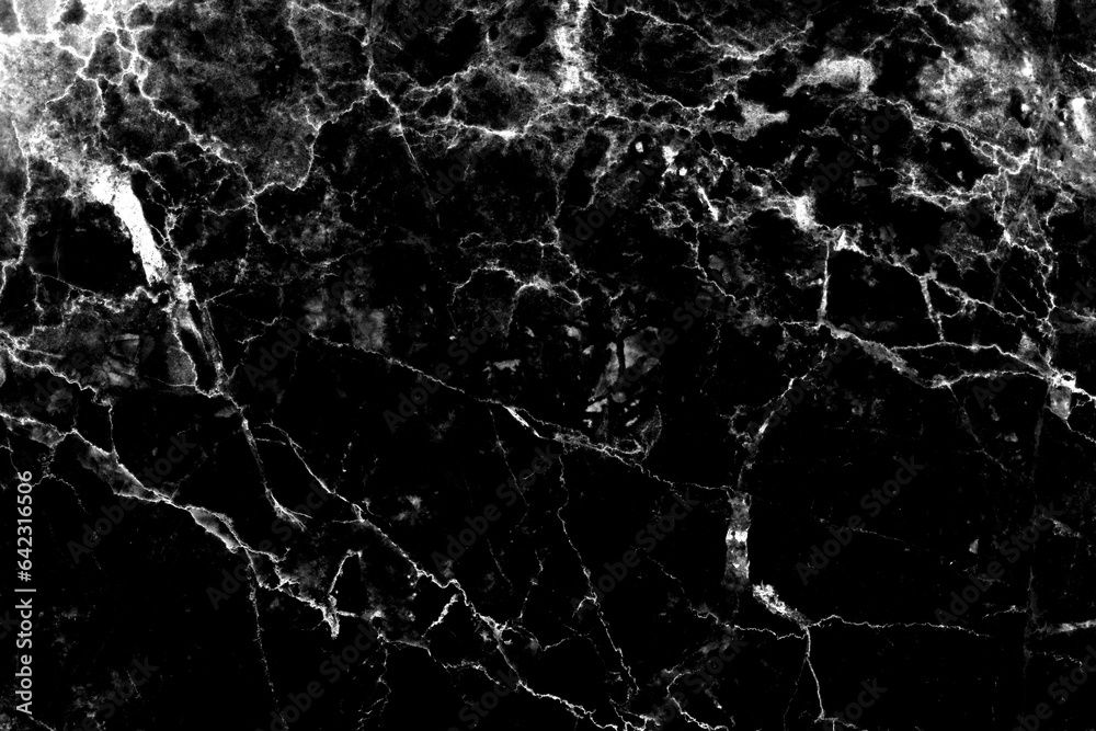 Blacl Marble texture background in natural patterned and color for design.