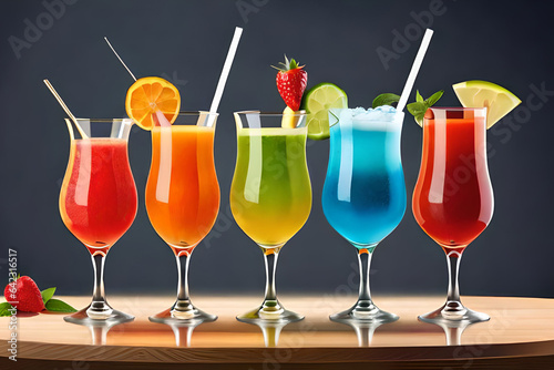 Cocktails with fruits