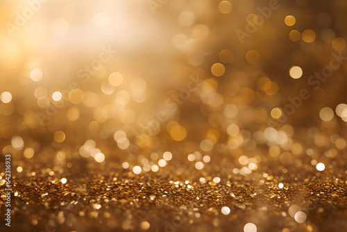 Beautiful Gold bokeh blurred abstract background