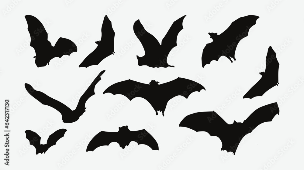 Elegant and Versatile Silhouette Bat Set: Perfect for Halloween Décor, Design Projects, and More Elegant and Versatile Silhouette Bat Set: Perfect for Halloween Décor, Design Projects, and More