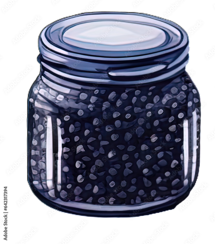 glass jar of preserved cherries, generative ai glass jar of preserved cherries, generative ai