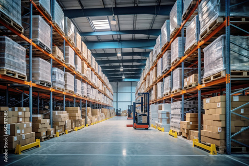 Photo of a vast storage facility with countless boxes stacked to the ceiling photo