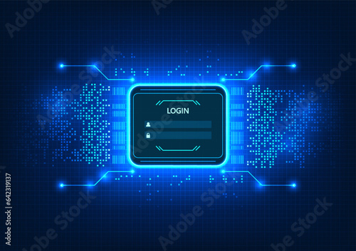Screen technology background Use the login to access the system. It is a vector illustration designed to look modern and hi-tech. suitable for work related to technology