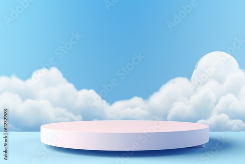 Sky background vector 3d blue pastel rendering generative ai