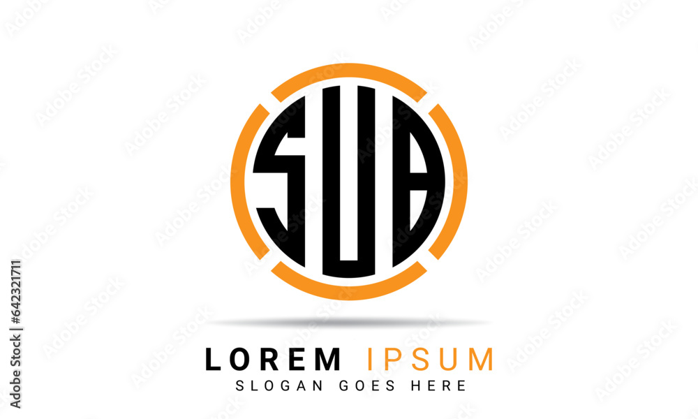 SUB creative letter logo design. SUB letter business logo template