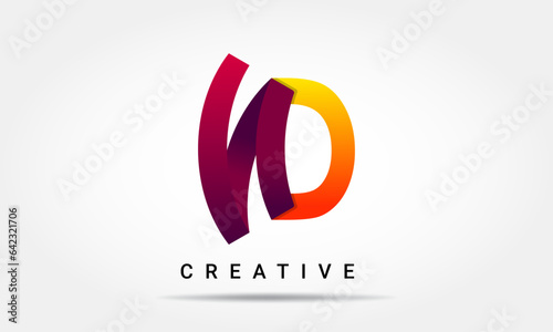 Initial ND letter colorful logo design vector icon illustration photo