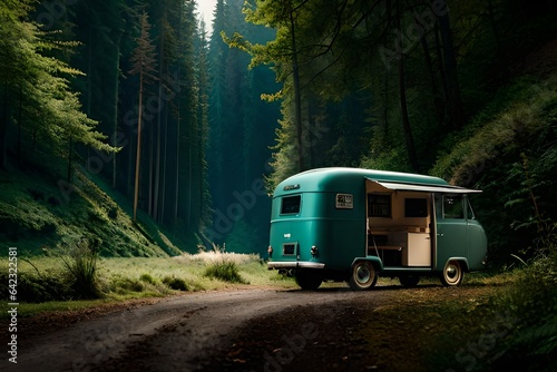 truck in the forest