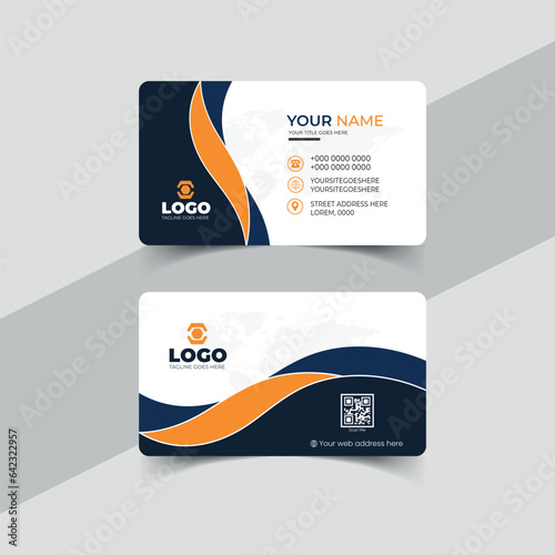 Yellow corporate business card template for your company 