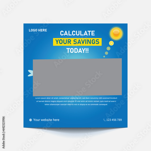 Solar Energy Social Media Post or Web banner Template