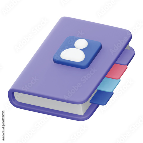 Business book 3d rendering isometric icon.