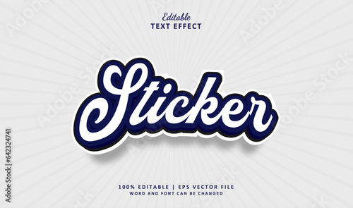 Sticker Text Effect. Editable Text Effect Style Retro Vintage.