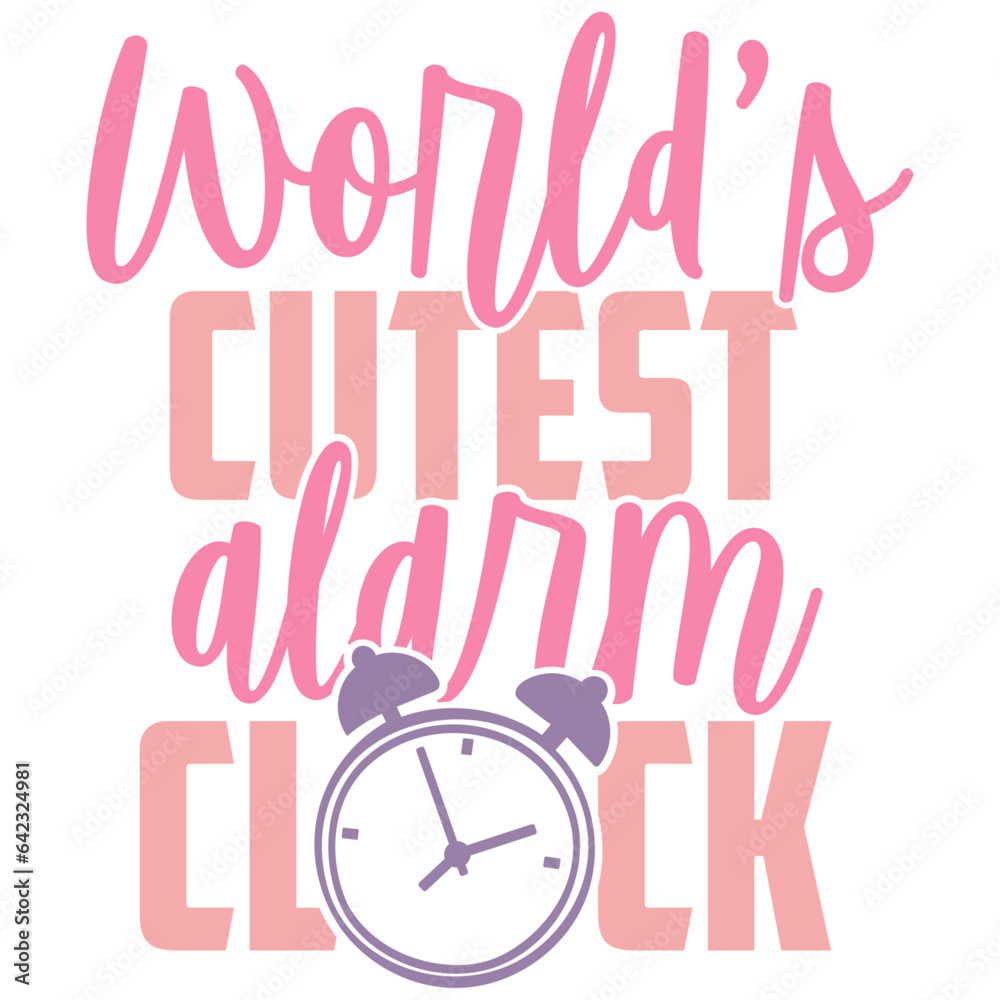 Fototapeta premium World's Cutest Alarm Clock - Baby Girl Illustration