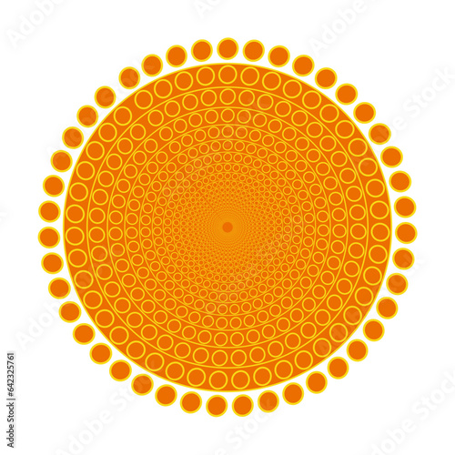 Many Round circles Orange and Yellow pattern Vector Isolated.
