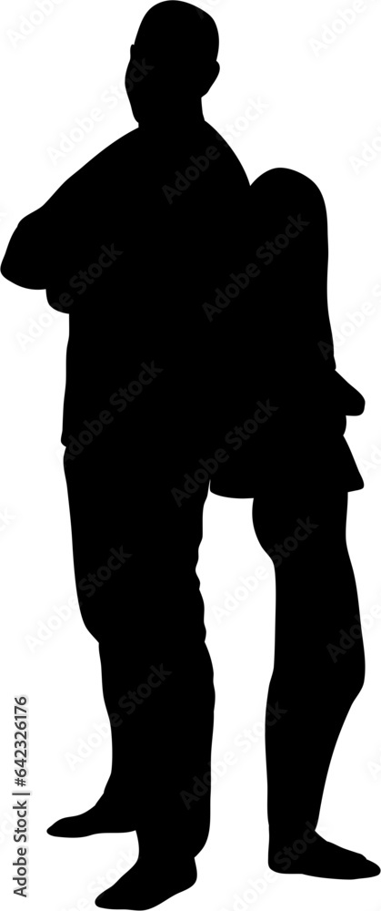 Father and Daughter Silhouette Illustration Vector