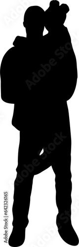 Father and Daughter Silhouette Illustration Vector