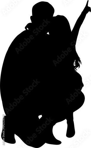 Father and Daughter Silhouette Illustration Vector