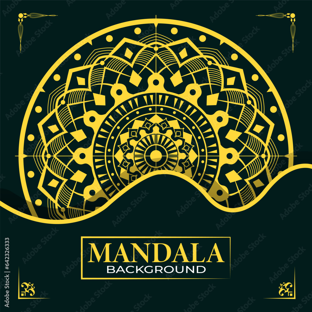 Obraz premium New luxury mandala background modern template, with colorful gold mandala unique ornament pattern.