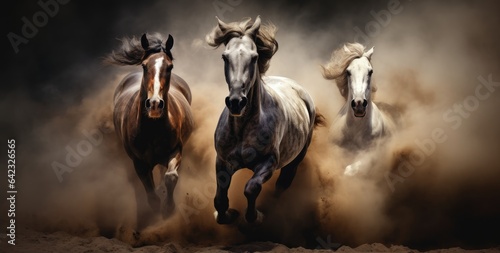 HERD of horses run with dust © MAXXIMA Graphica