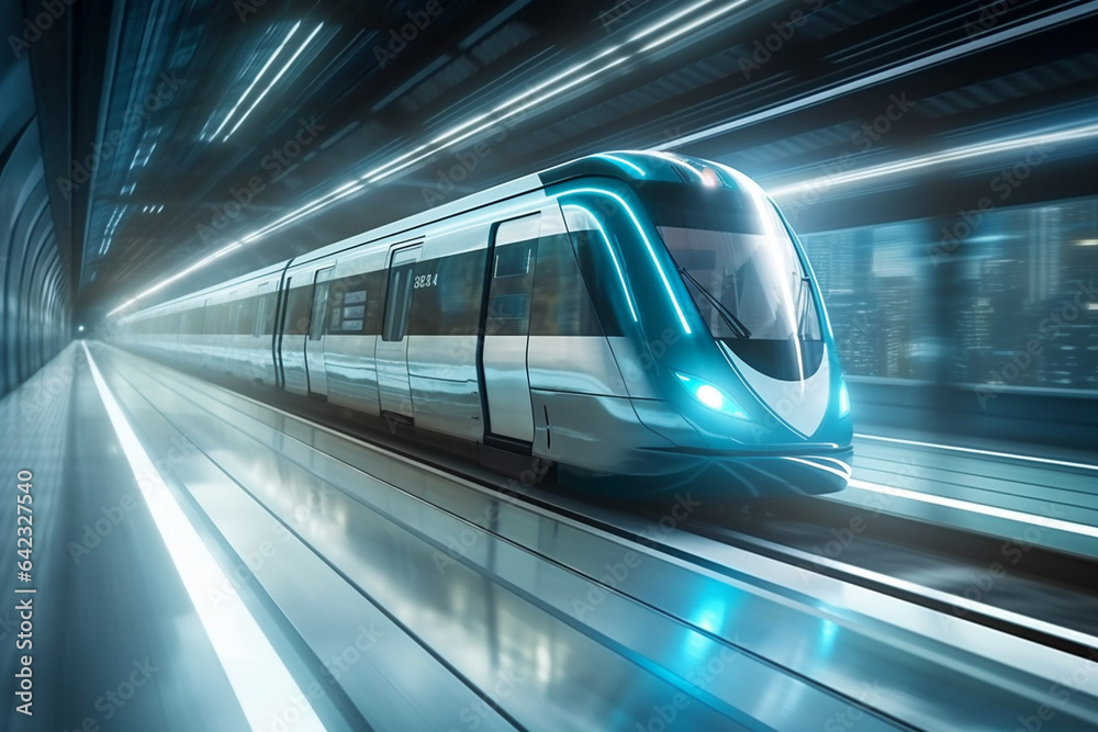 Silhouette of businessman looking at high speed train in tunnel. Silhouette of businessman looking at high speed train in tunnel.