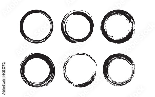 Round decorative brash circle line sketch set 