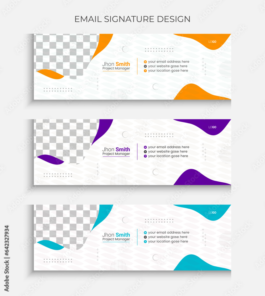Professional email signature design vector template or modern business social media cover design Professional email signature design vector template or modern business social media cover design