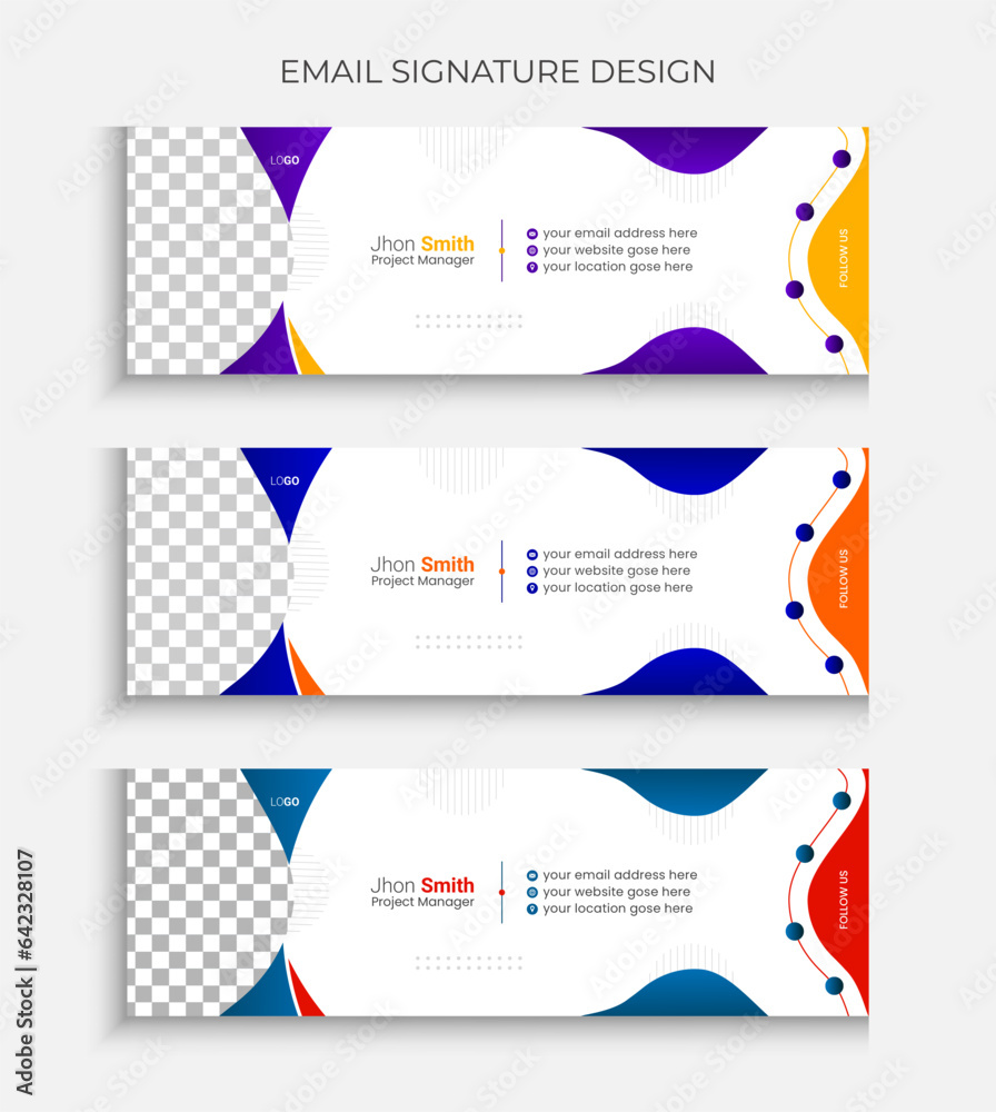 Fototapeta premium Professional email signature design vector template or modern business social media cover design