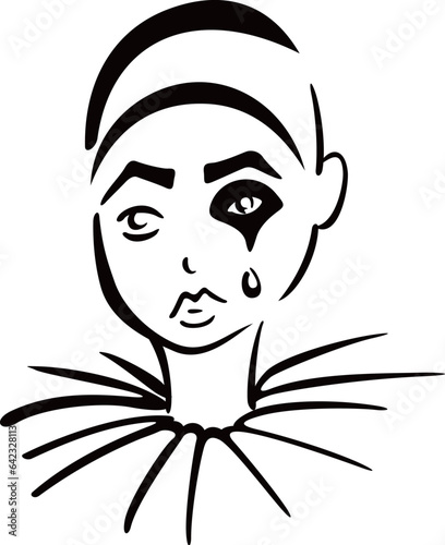 Pierrot at artistic sketch