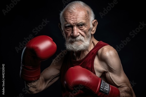 old man boxer wear gloves strong power concept  © MAXXIMA Graphica