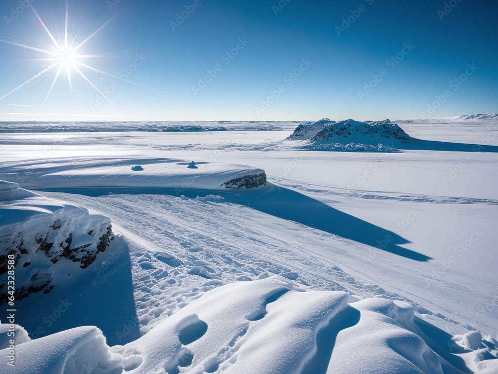 A rugged and frozen tundra on the planet A rugged and frozen tundra on the planet
