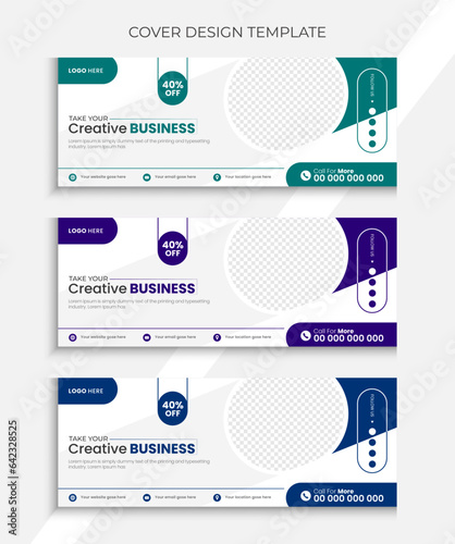 Creative business Facebook cover vector template , digital marketing social media Facebook banner colorful template 