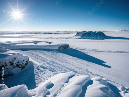 A rugged and frozen tundra on the planet © Chanon