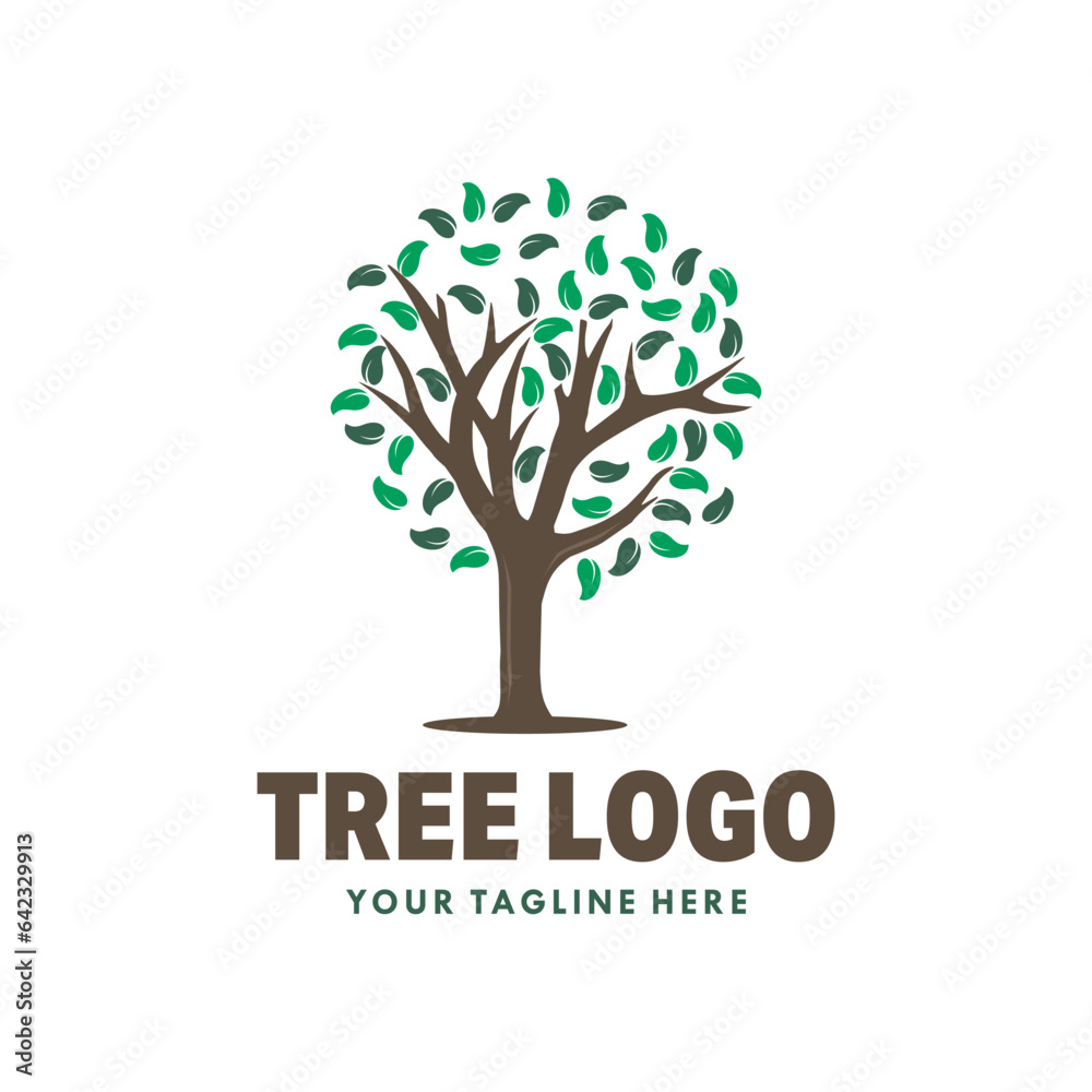Obraz premium Silhouette tree logo design illustration