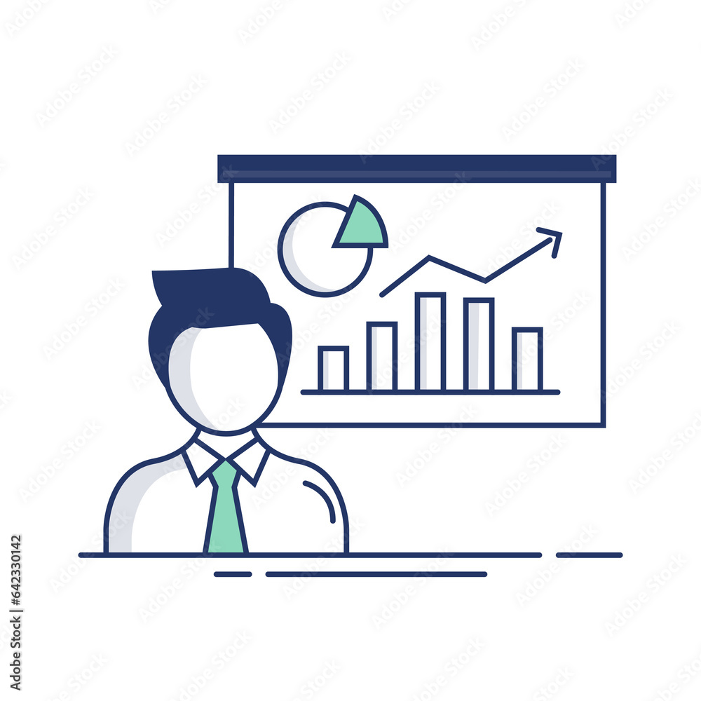 professional person with graph professional person with graph