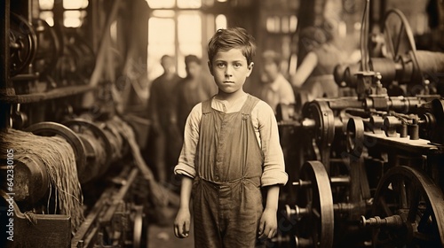 a child laborer around 1900 working in a factory. One of the young spinners in a North Carolina cotton.