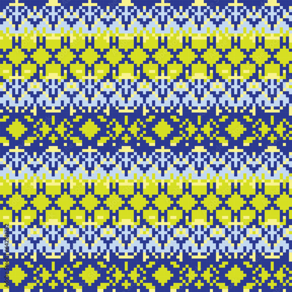 Colourful Snowflakes Fair Isle Seamless Pattern Design