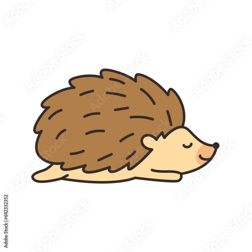 Hedgehog cartoon vector illustration. Cute little hedgehog.