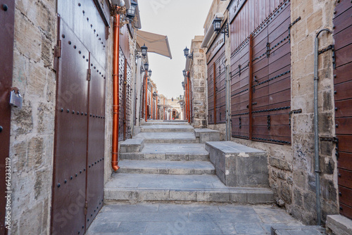 narrow bazaar street in the city