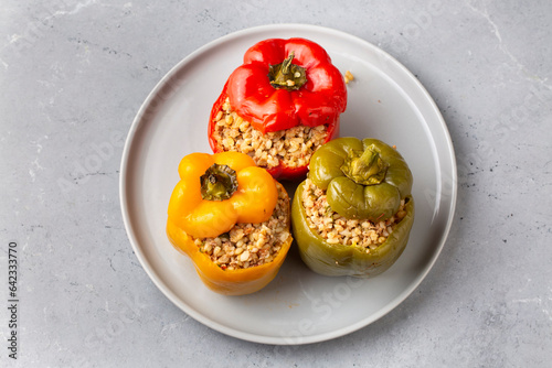 Stuffed peppers made with c...