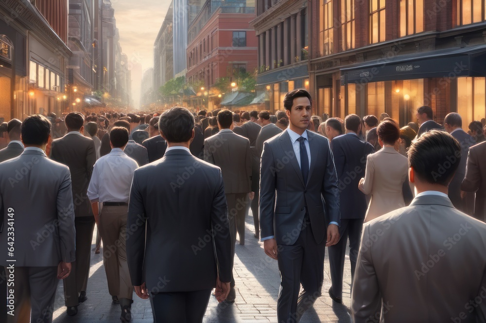 Fototapeta premium Nonconformity, independent thought and action. Expressing alternative viewpoints, go against majority or popular opinion. Individualism, critical thinking, and willingness to stand out from the crowd.